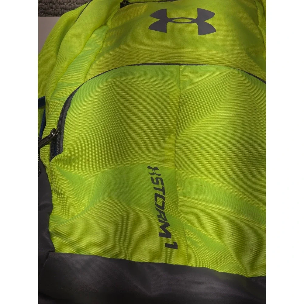 Under Armour‎ Storm 1 Backpack Neon Yellow Grey Laptop Sleeve Water Resistant